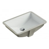 20-7/8" White Ceramic Porcelain Rectangular Shape Bathroom Vanity Undermount Sink
